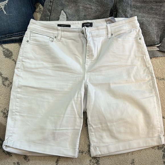 BUNDLE JEAN SHORTS:  Women's Jean Shorts - Blue, Gray, and White - Picture 2 of 8